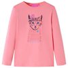 Camiseta infantil de manga larga rosa 128