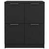 vidaXL Aparadores 2 uds madera contrachapada negro 60x30x70 cm