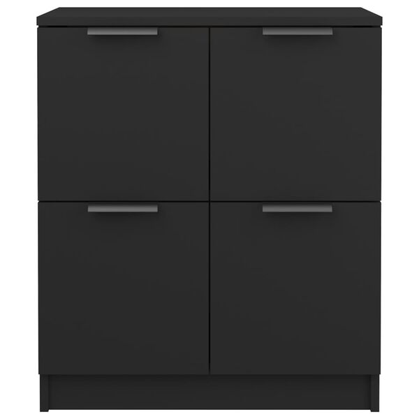 vidaXL Aparadores 2 uds madera contrachapada negro 60x30x70 cm