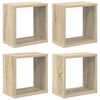 vidaXL Estantes de cubo de pared 4 uds color roble 26x15x26 cm