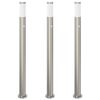 vidaXL Balizas luminosas con sensor, 3 unidades, 110 cm, acero inoxidable, IP44