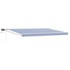 vidaXL Toldo manual retr&aacute;ctil con LEDs Azul y 5 x 3 m