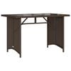 vidaXL Mesa de jard&iacute;n superficie vidrio rat&aacute;n PE marr&oacute;n 110x68x70 cm