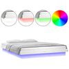 vidaXL Estructura de cama doble LED sin colch&oacute;n madera maciza blanco