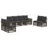vidaXL Conjunto de sof&aacute;s de jard&iacute;n 8 uds. Gris y Gris Oscuro