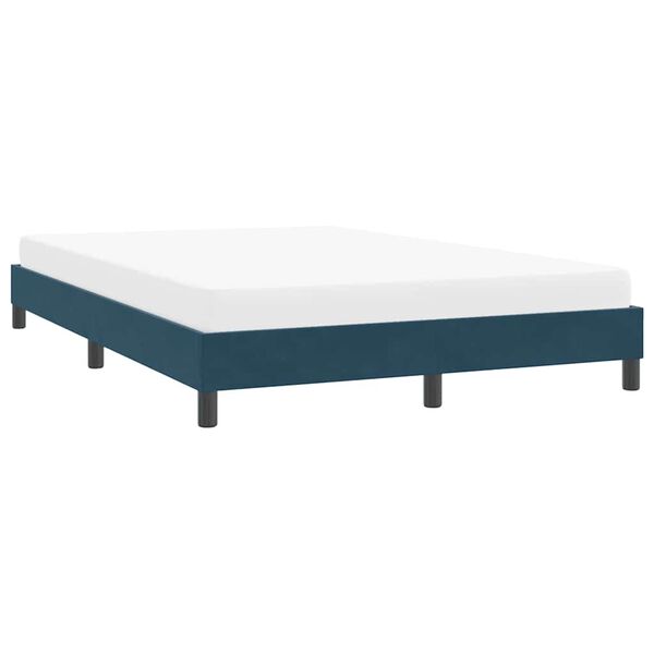vidaXL Estructura de cama sin colch&oacute;n terciopelo azul oscuro 160x220cm