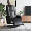 vidaXL Sill&oacute;n reclinable con reposapi&eacute;s cuero sint&eacute;tico negro
