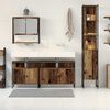 vidaXL Juego de muebles de ba&ntilde;o con estante 4 pcs Madera Vieja