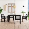 vidaXL Juego de comedor de jard&iacute;n 5 piezas rat&aacute;n PVC negro