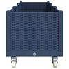 vidaXL Jardinera con ruedas PP azul gris 240x50x54 cm