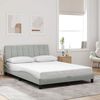 vidaXL Estructura de cama sin colch&oacute;n Hanko terciopelo gris claro 140x200 cm