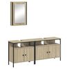 vidaXL Set de muebles de ba&ntilde;o 3 pzas madera contrachapada roble Sonoma