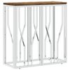 vidaXL Mesa consola acero inoxidable madera maciza reciclada plateada