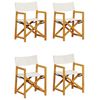 vidaXL Juego de 4 sillas plegables de tela color blanco crema.