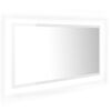vidaXL Espejo de ba&ntilde;o LED cr&iacute;lico blanco brillo 90x8,5x37 cm