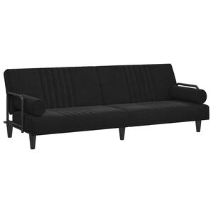 vidaXL Sof&aacute; cama con reposabrazos terciopelo negro