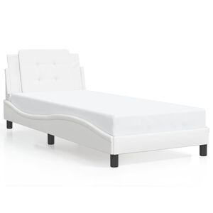 vidaXL Estructura de cama sin colch&oacute;n Zadar cuero sint&eacute;tico blanco 80x200 cm