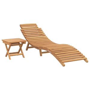 vidaXL Tumbona 2 pcs Marr&oacute;n Madera de teca maciza