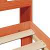 vidaXL Cama con estantería sin colchón madera maciza marrón 140x190 cm