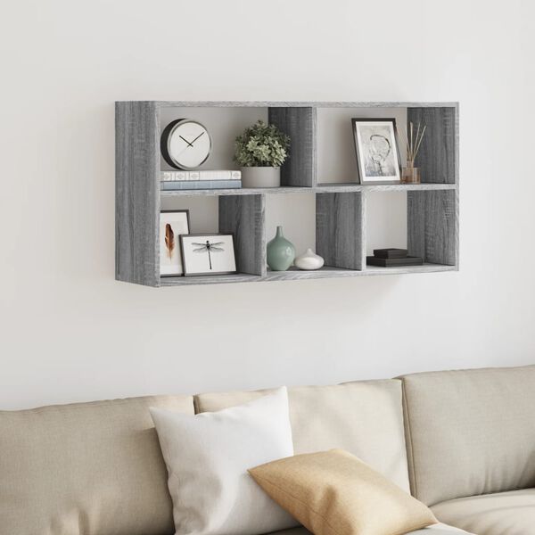 vidaXL Estanter&iacute;a de pared madera ingenier&iacute;a gris Sonoma 100x25x50 cm
