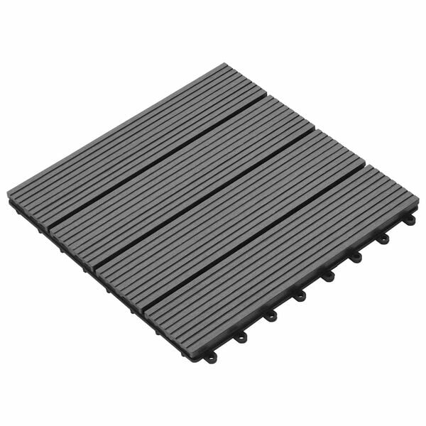 vidaXL Tile de Decking 11 pcs Gris 30 x 30 cm WPC
