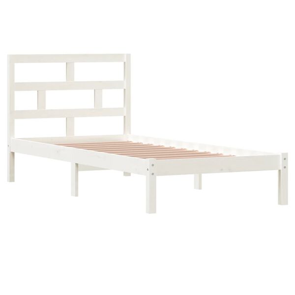 vidaXL Estructura de cama madera maciza de pino blanco 90x200 cm