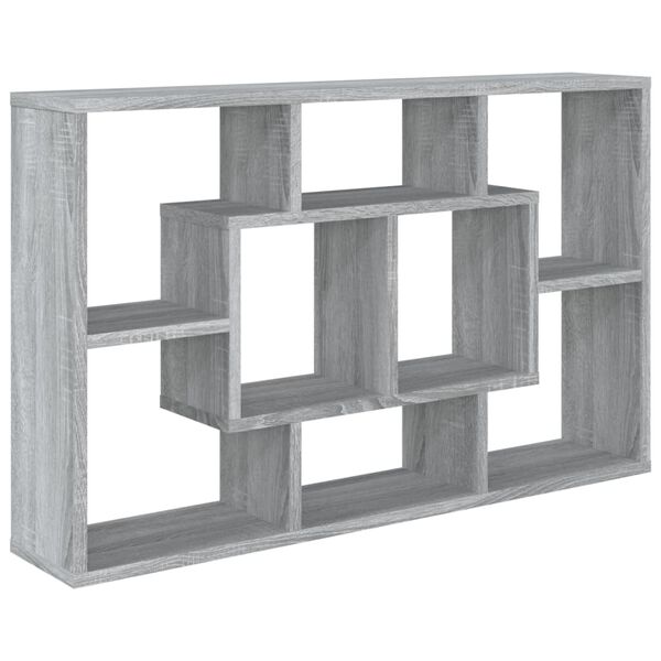 vidaXL Estantería de pared madera ingeniería gris Sonoma 85x16x52,5 cm