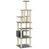 vidaXL Rascador para gatos con postes de sisal gris oscuro 183 cm