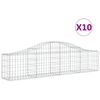 vidaXL Cestas de gaviones 10 uds forma de arco hierro 200x30x40/60 cm