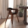 vidaXL Silla de comedor de cuero sintético y madera curvada negro
