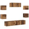 vidaXL Mueble para TV de pared madera vieja 5 piezas