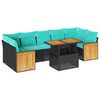 vidaXL Set sof&aacute;s jard&iacute;n y cojines 10 pzas rat&aacute;n sint&eacute;tico acacia negro