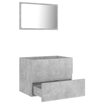 vidaXL Conjunto de muebles de baño 2 piezas aglomerado gris hormigón