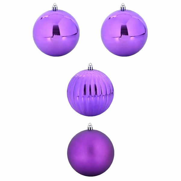 vidaXL Juego de Bolas de Navidad XXL 4 pcs Lila Pl&aacute;stico