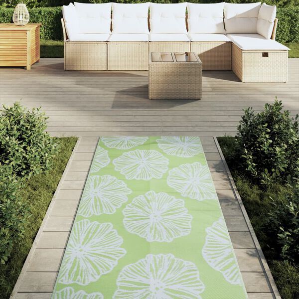 vidaXL Alfombra de exterior PP ARAKIL verde 80x250 cm