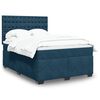vidaXL Cama box spring con colch&oacute;n terciopelo azul 140x200 cm