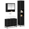 vidaXL Juego de muebles de ba&ntilde;o 3 pcs Roble Negro Madera de ingenier&iacute;a