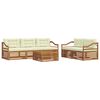 vidaXL Conjunto de sof&aacute;s de exterior con coj&iacute;n 6 pcs Natural y Crema