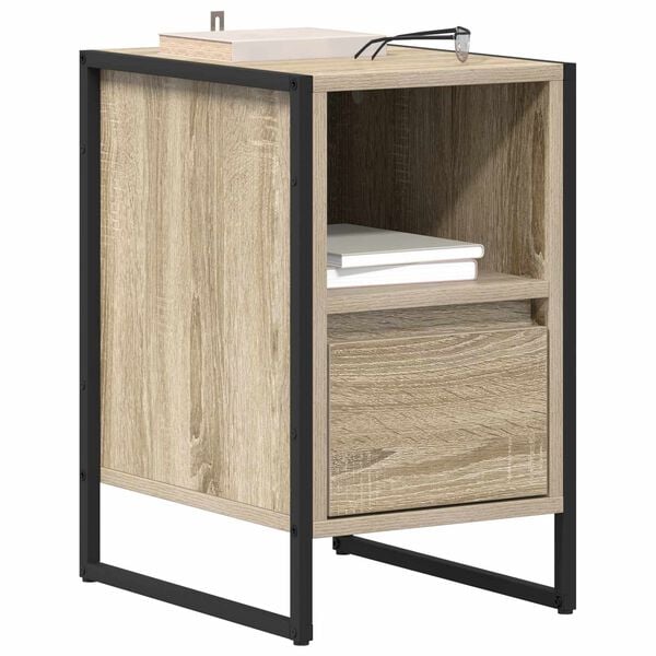 vidaXL Mesa de Noche Sonoma 39,5 x 30 x 50 cm Madera contrachapada