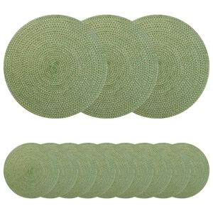 vidaXL Manteles de yute 12 uds. Verde oliva 100% Yute Tossa