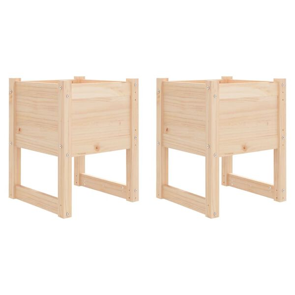 vidaXL Jardinera 2 unidades madera maciza de pino 40x40x52,5 cm