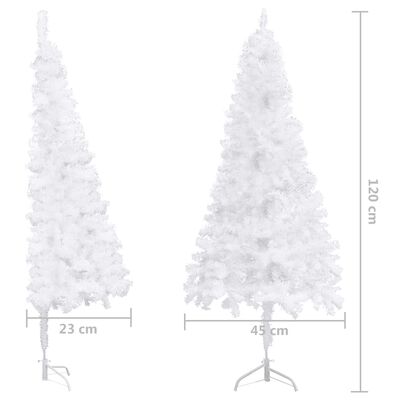 vidaXL Árbol de Navidad artificial de esquina blanco 120 cm PVC