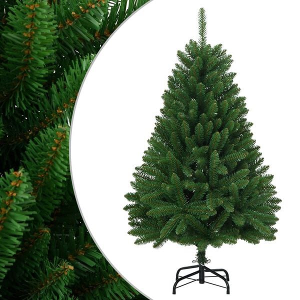 vidaXL &Aacute;rbol de Navidad artificial con bisagras y soporte verde 120 cm