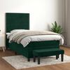 vidaXL Cama box spring con colch&oacute;n terciopelo verde oscuro 100x200 cm