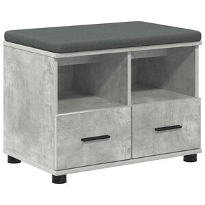 vidaXL Banco de entrada Gris Concreto 60 x 38 x 46 cm