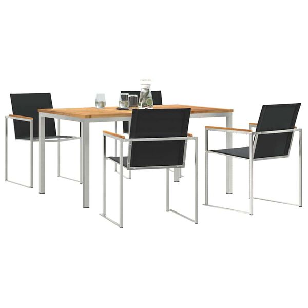 vidaXL ConjuntodeComedordeJardín 5 pcs Madera de teca maciza