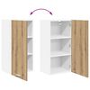 vidaXL Mueble colgante con puerta Roble Artesano y 40 x 31 x 80 cm