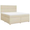 vidaXL Cama box spring con colch&oacute;n tela color crema 180x200 cm