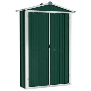 vidaXL Cobertizo de jard&iacute;n acero galvanizado verde 116x45x175cm