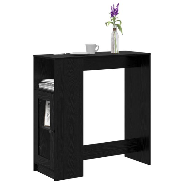 vidaXL Mesa de Bar con estante Roble Negro 101 x 40 x 103,5 cm